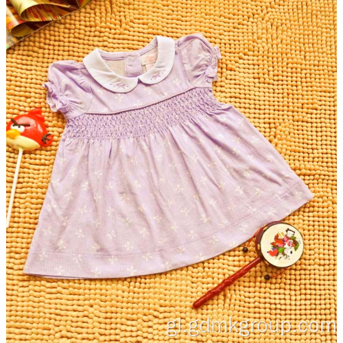 Vestido infantil de verán absorbente de suor de algodón